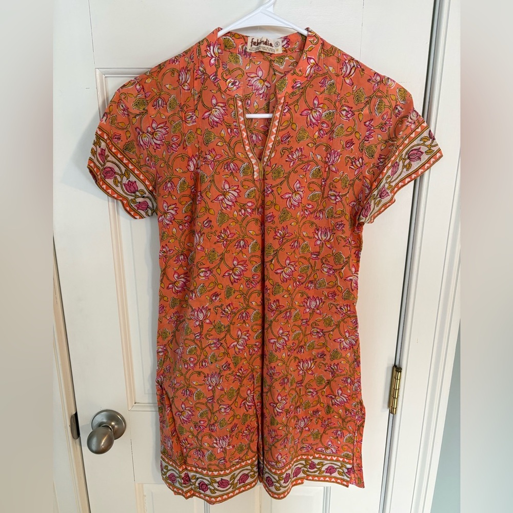 Fabindia women’s floral block print kurta, size S
